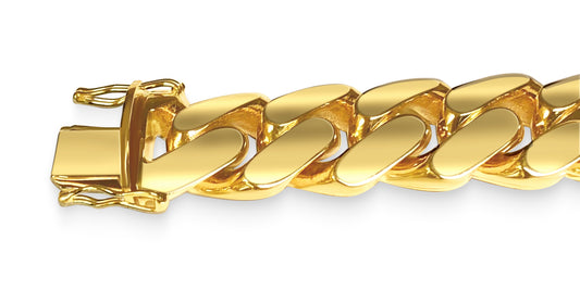 Handmade Solid Gold Miami Cuban Bracelet , 18mm
