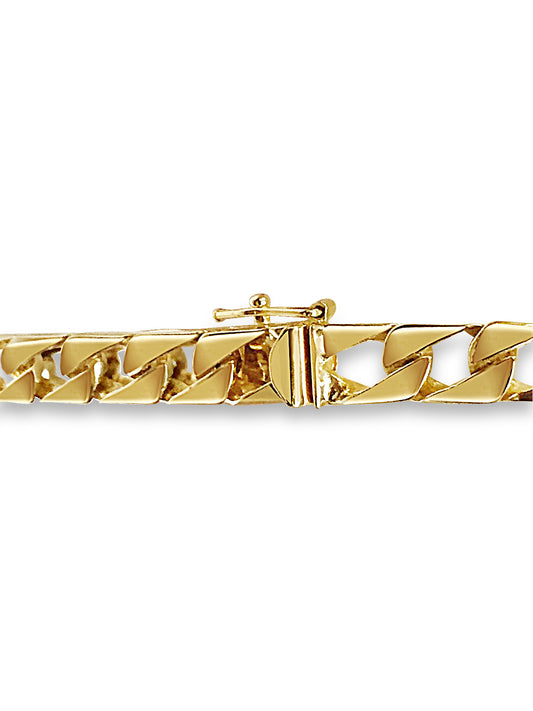 Handmade Solid Gold Curb Bracelet , 7mm