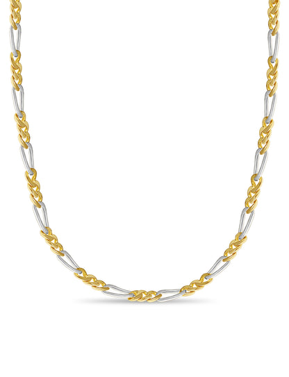 Handmade Solid Gold Figaro Necklace , 7mm