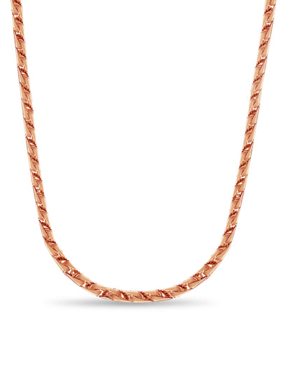 Handmade Solid Gold Curb Necklace , 7mm