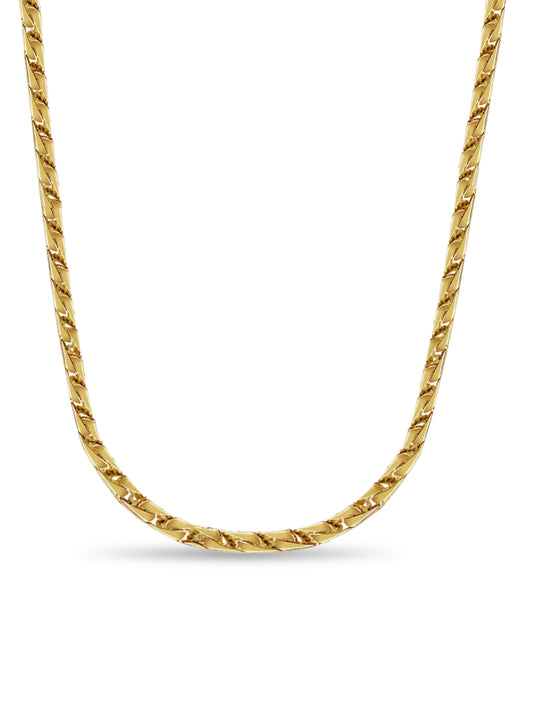 Handmade Solid Gold Curb Necklace , 7mm