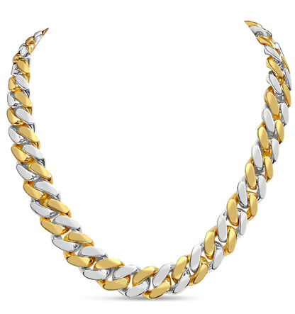 Handmade Solid Gold Miami Cuban Necklace , 16mm