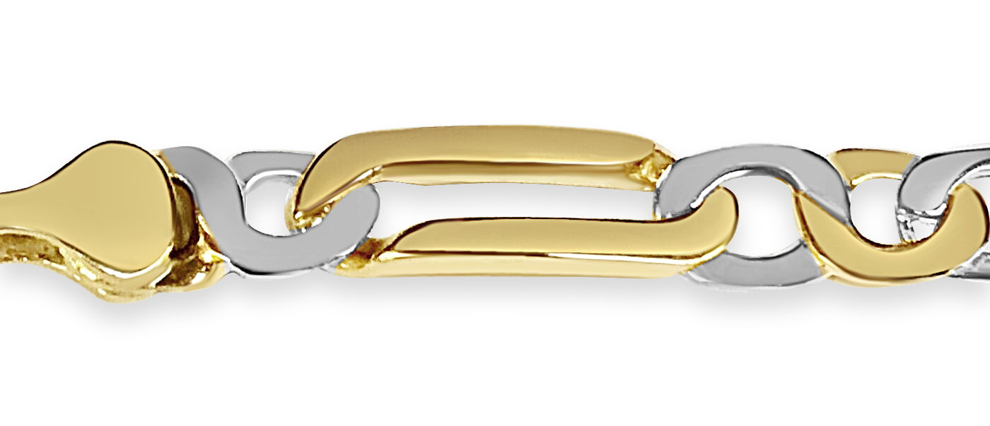 Handmade Solid Gold Figaro Infinity Bracelet , 6mm