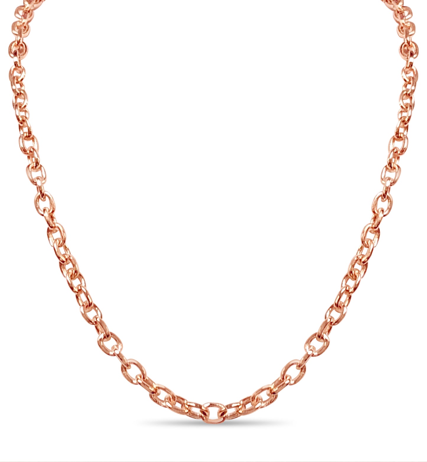 Handmade Solid Gold Fancy Rolo Necklace , 6mm