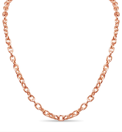 Handmade Solid Gold Fancy Rolo Necklace , 6mm