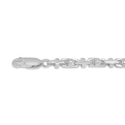 Handmade Solid Gold Anchor Mariner Necklace , 4mm
