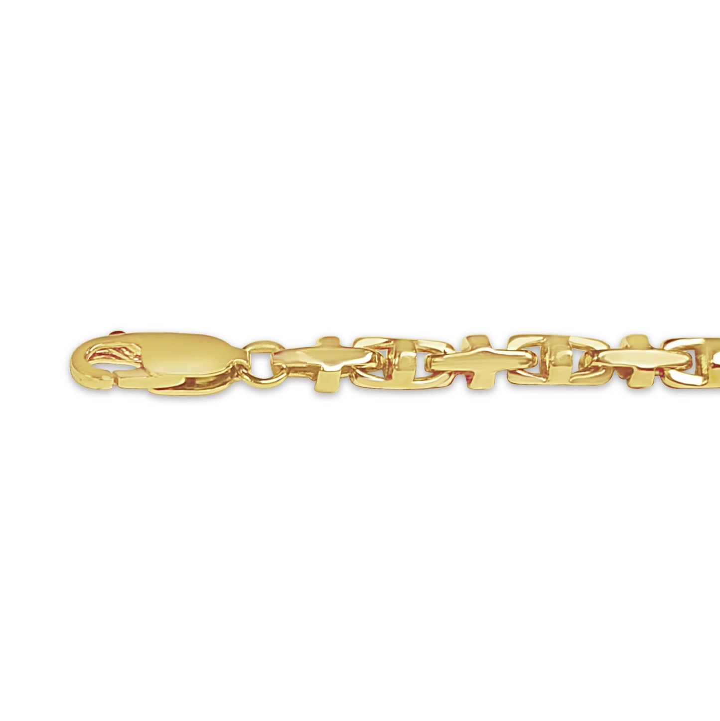 Handmade Solid Gold Anchor Mariner Necklace , 4mm