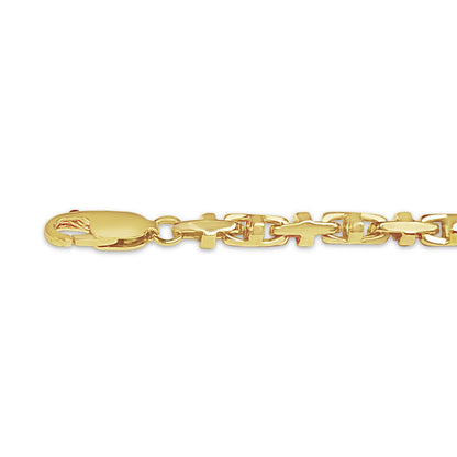 Handmade Solid Gold Anchor Mariner Necklace , 4mm
