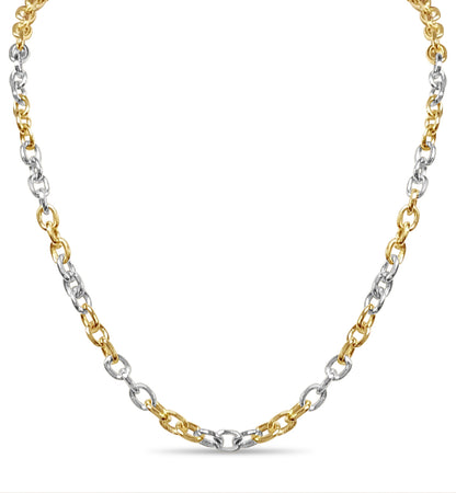 Handmade Solid Gold Fancy Rolo Necklace , 6mm
