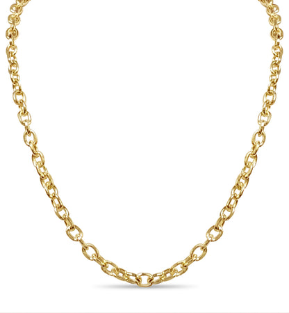 Handmade Solid Gold Fancy Rolo Necklace , 6mm
