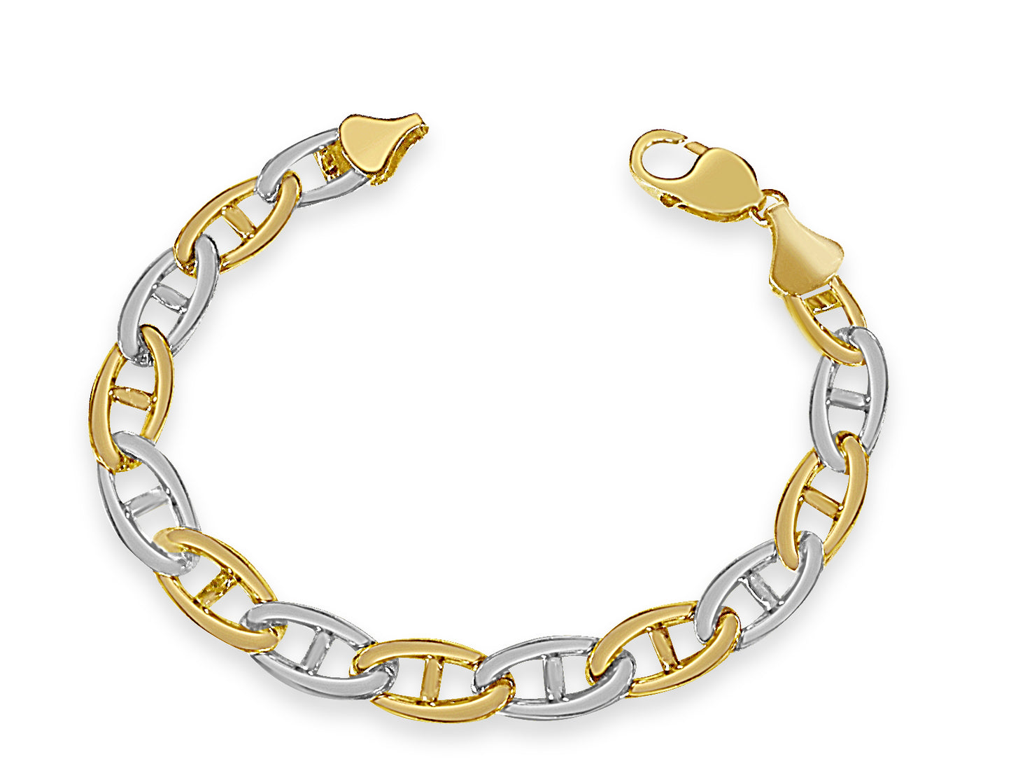 Handmade Solid Gold Anchor Mariner Bracelet , 9mm