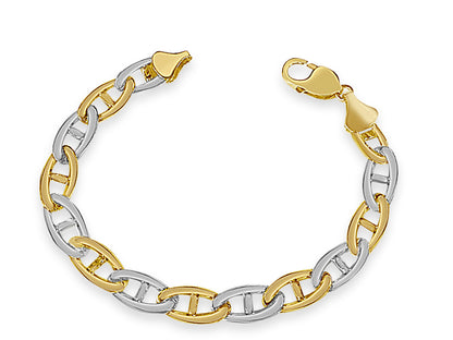 Handmade Solid Gold Anchor Mariner Bracelet , 9mm