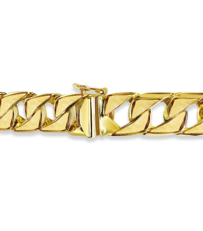 Handmade Solid Gold Curb Necklace , 14mm
