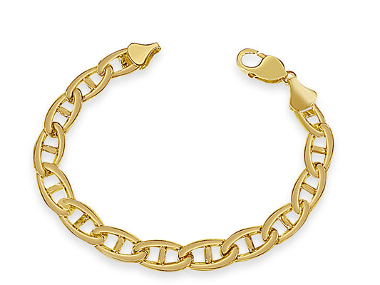 Handmade Solid Gold Anchor Mariner Bracelet , 9mm