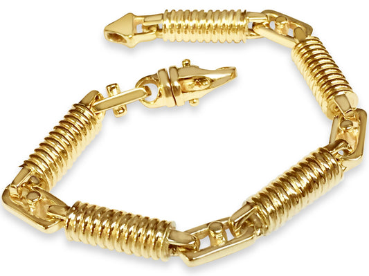 Handmade Solid Gold Spiral Tube Bracelet , 8mm