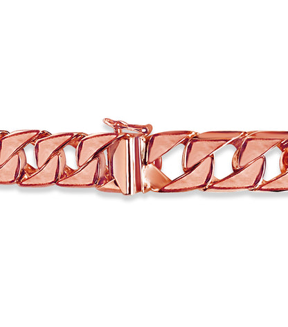 Handmade Solid Gold Curb Bracelet , 14mm