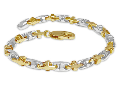 Handmade Solid Gold Anchor Mariner Bracelet , 4mm