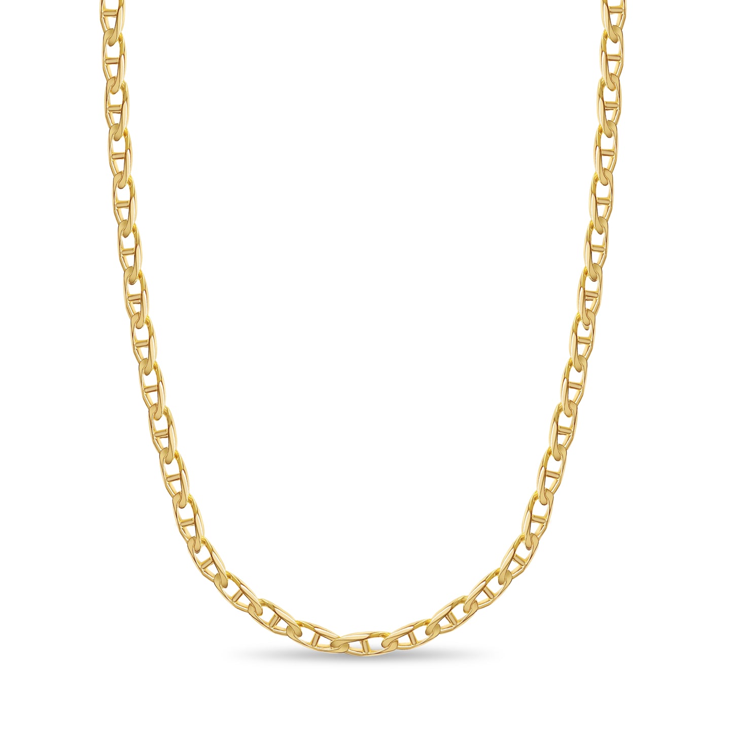 Handmade Solid Gold Anchor Mariner Necklace , 6mm