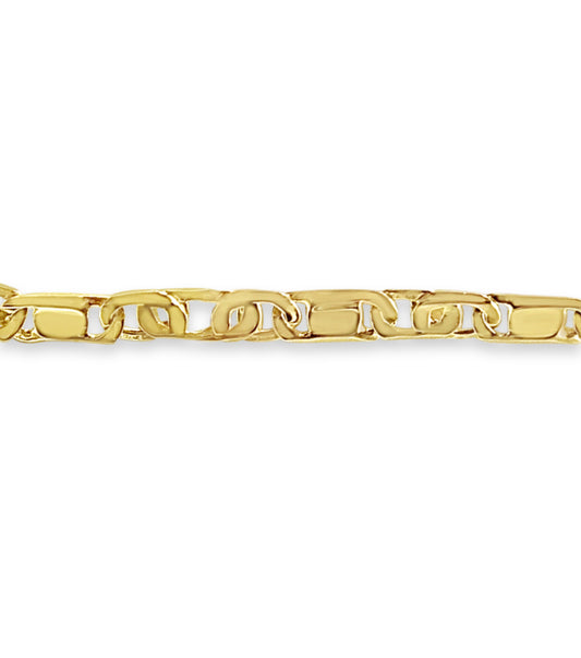 Handmade Solid Gold Tiger Eye & Bar Bracelet , 11mm