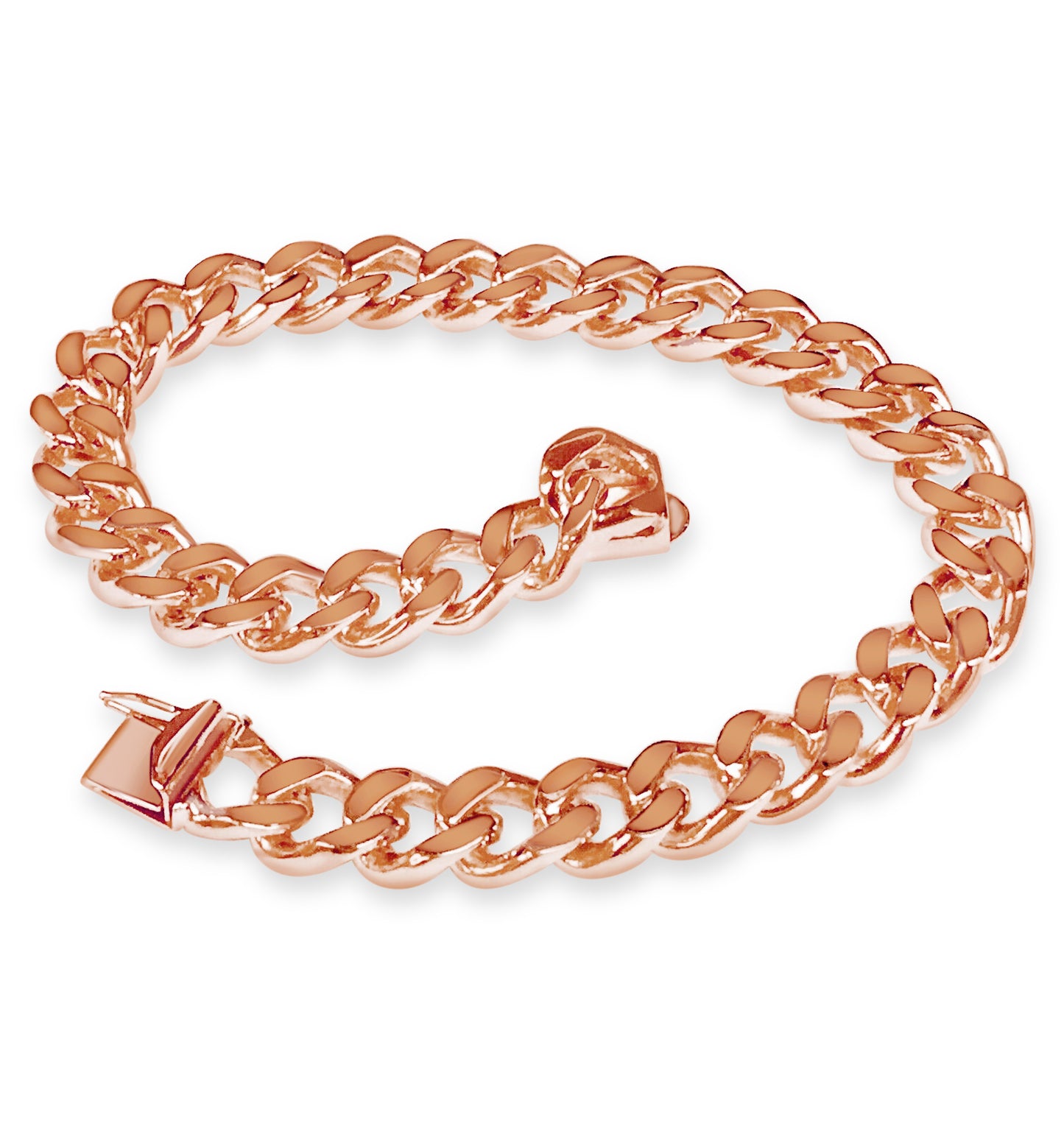 Handmade Solid Gold Curb Bracelet , 8mm