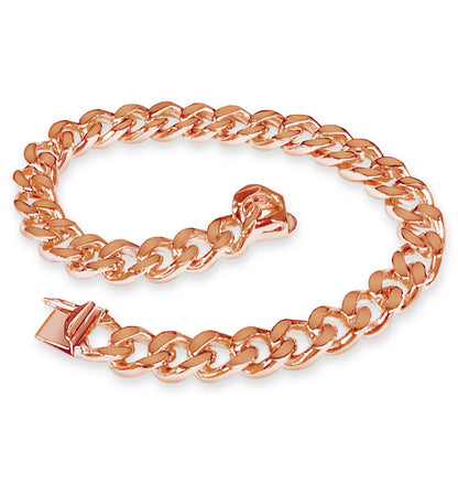 Handmade Solid Gold Curb Bracelet , 8mm