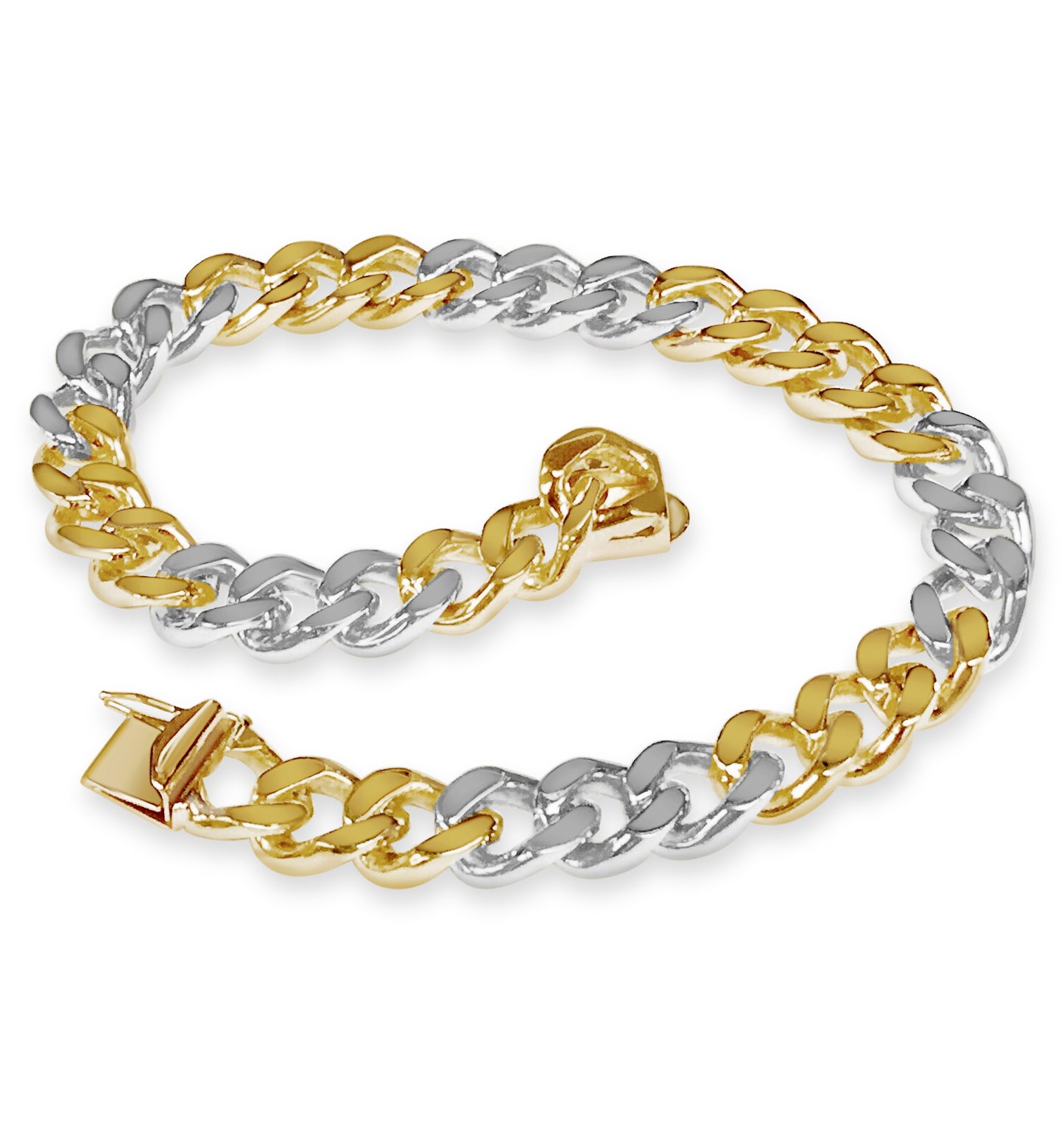 Handmade Solid Gold Curb Bracelet , 8mm