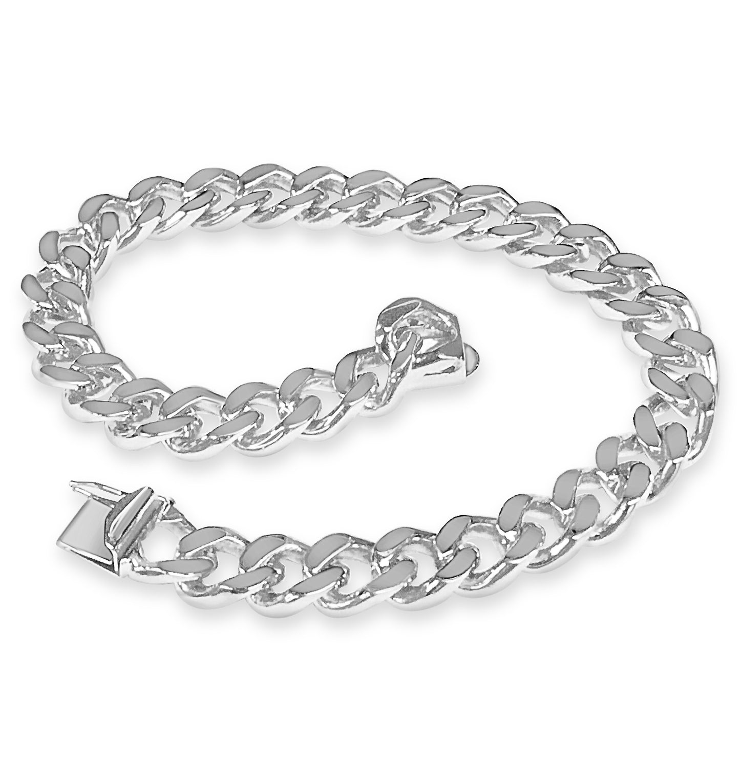 Handmade Solid Gold Curb Bracelet , 8mm