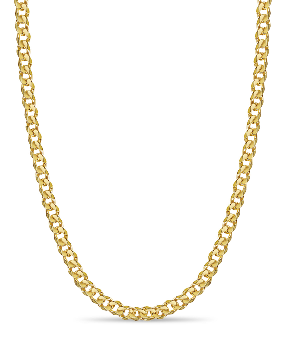 Handmade Solid Gold Curb Necklace , 11mm