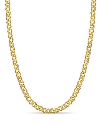 Handmade Solid Gold Curb Necklace , 11mm