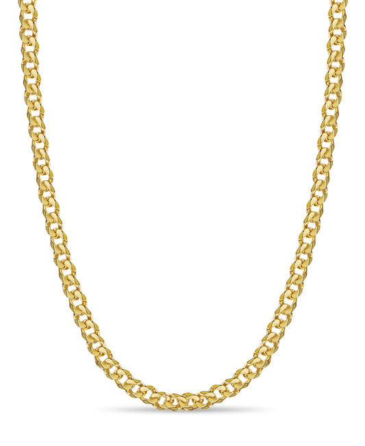 Handmade Solid Gold Curb Necklace , 11mm