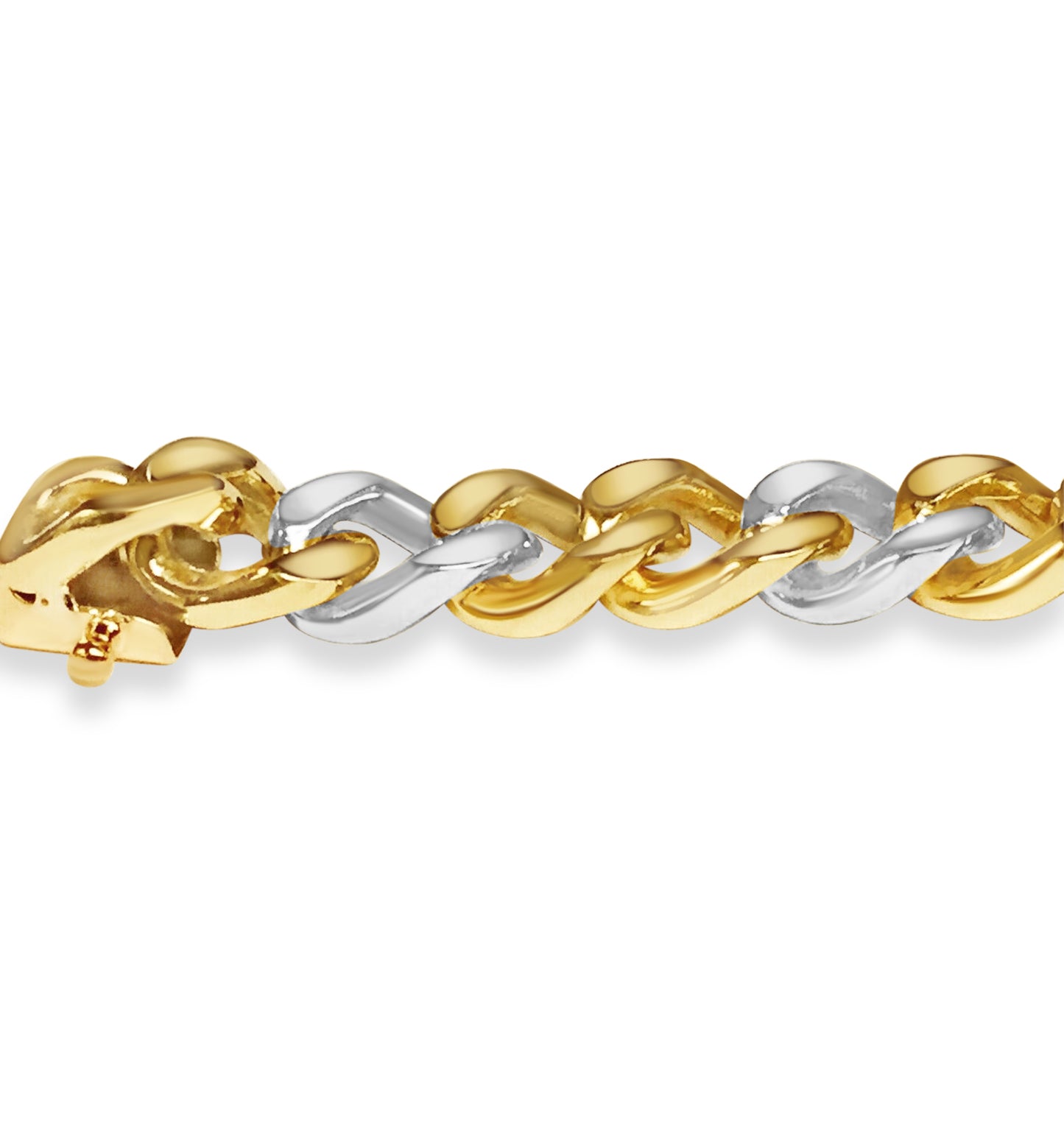 Handmade Solid Gold Curb Bracelet , 8mm