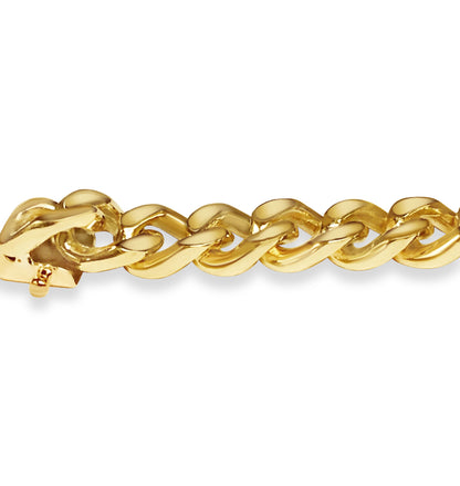 Handmade Solid Gold Curb Necklace , 8mm
