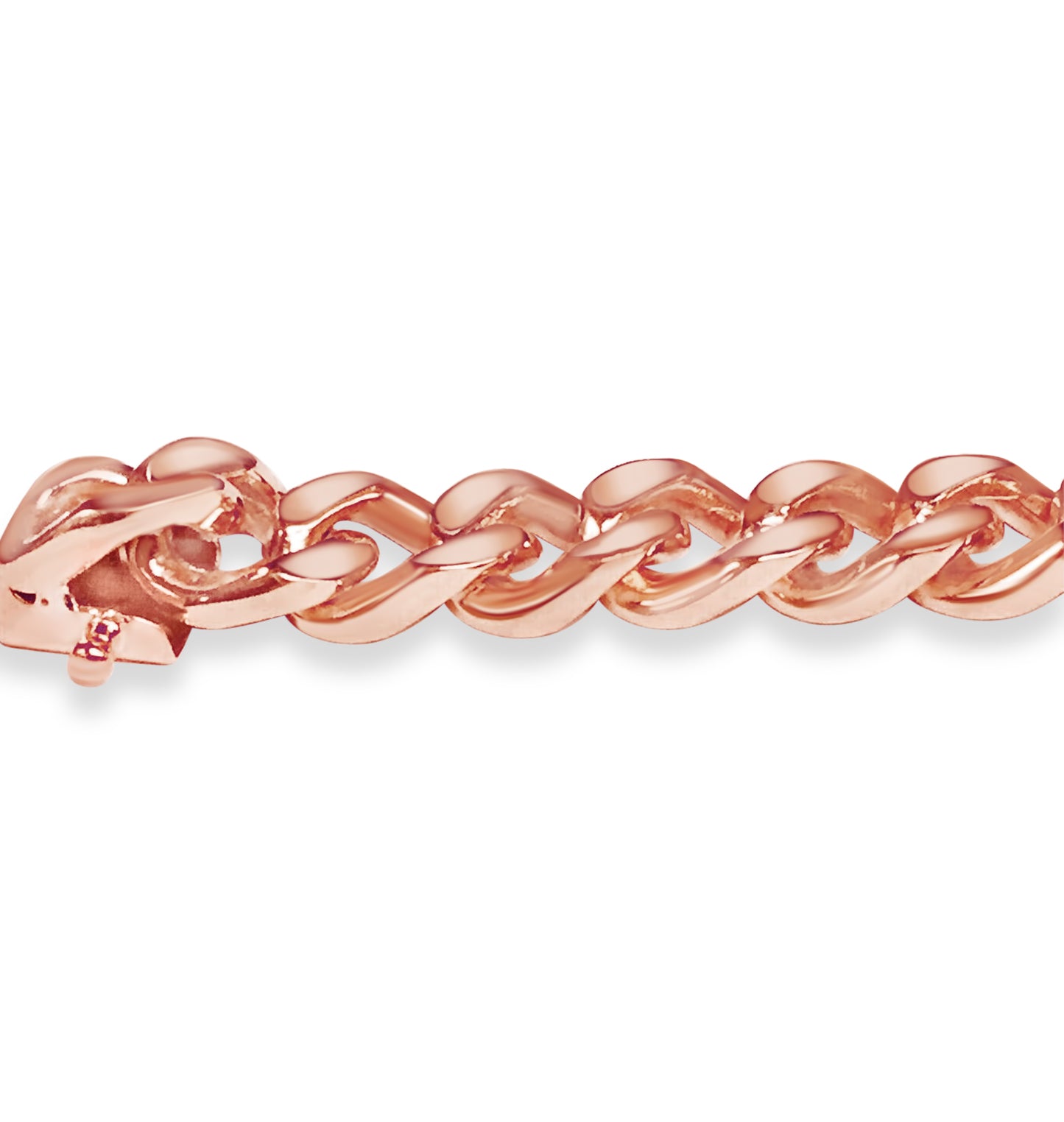 Handmade Solid Gold Curb Bracelet , 8mm