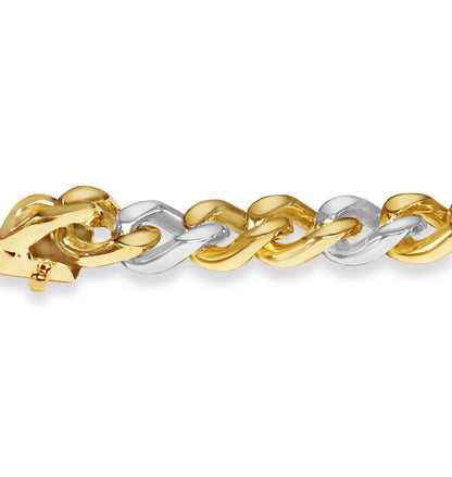 Handmade Solid Gold Curb Bracelet , 8mm