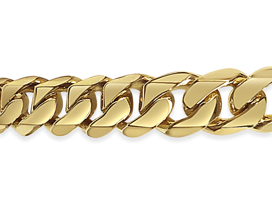 Handmade Solid Gold Curb Bracelet , 11mm