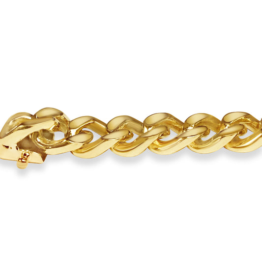Handmade Solid Gold Curb Bracelet , 8mm