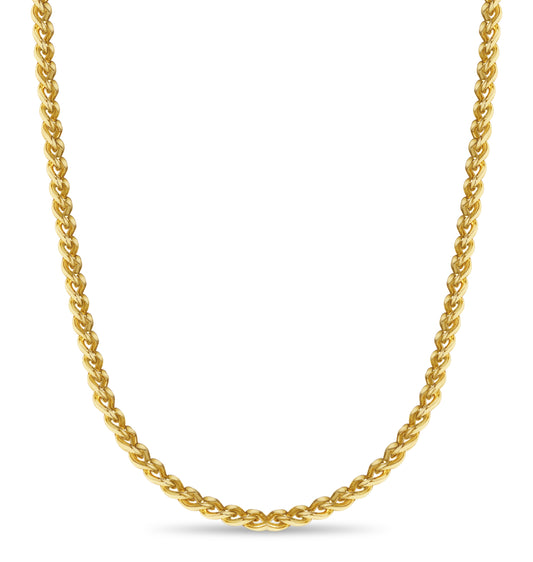 Handmade Solid Gold Curb Necklace , 8mm
