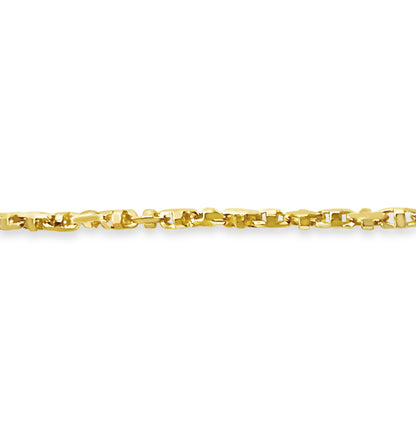 Handmade Solid Gold Anchor Mariner Necklace , 5mm