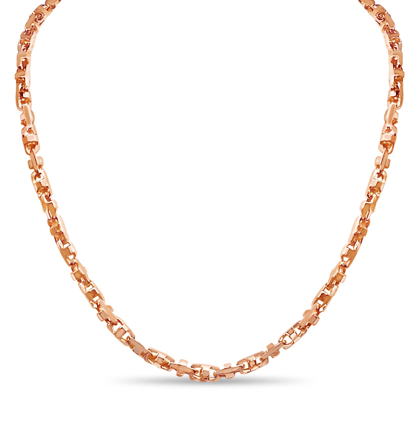 Handmade Solid Gold Anchor Mariner Necklace , 5mm