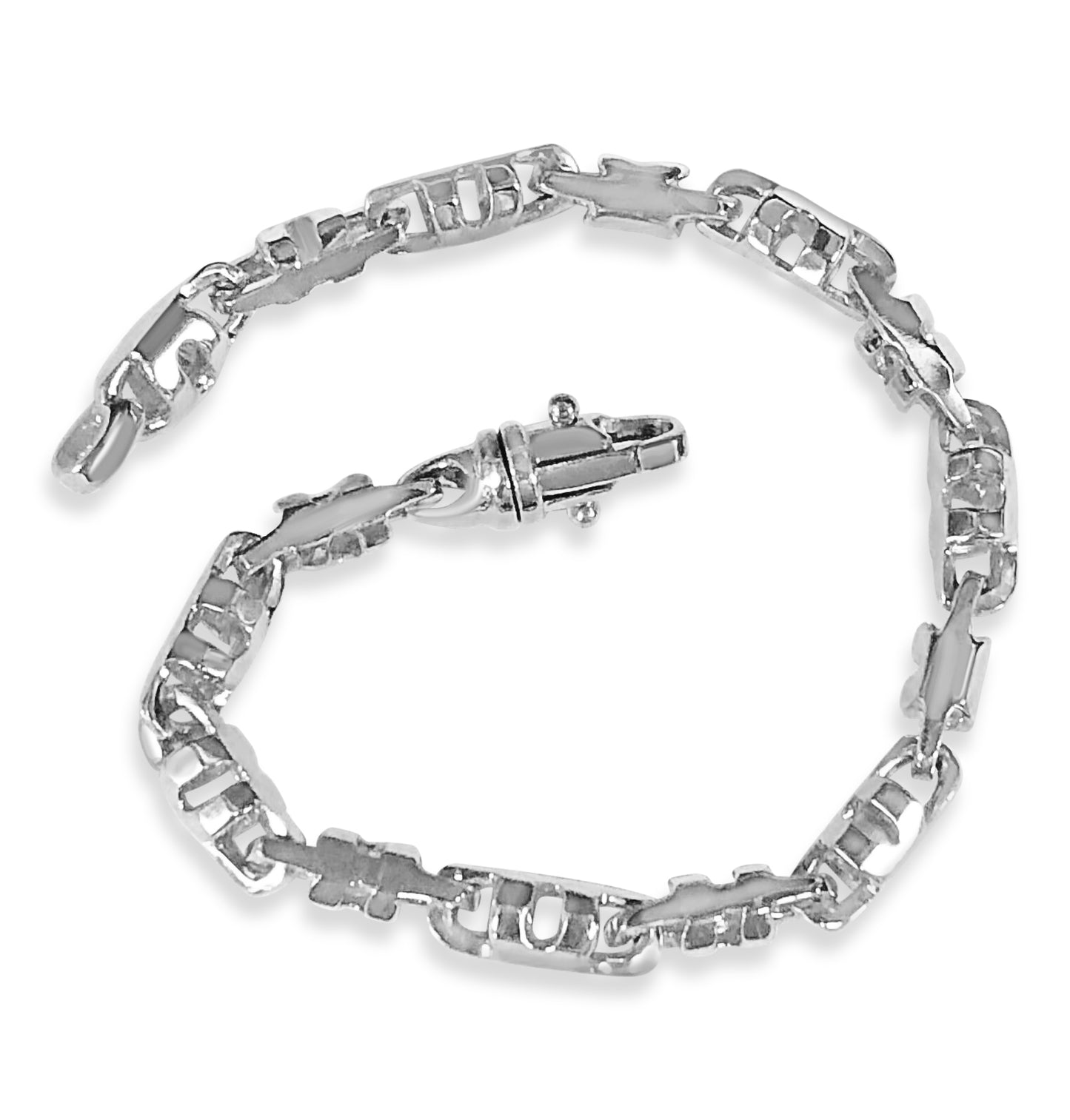 Handmade Solid Gold Anchor Mariner Bracelet , 6mm