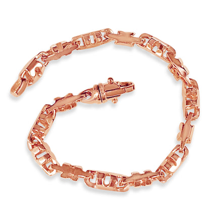 Handmade Solid Gold Anchor Mariner Bracelet , 6mm