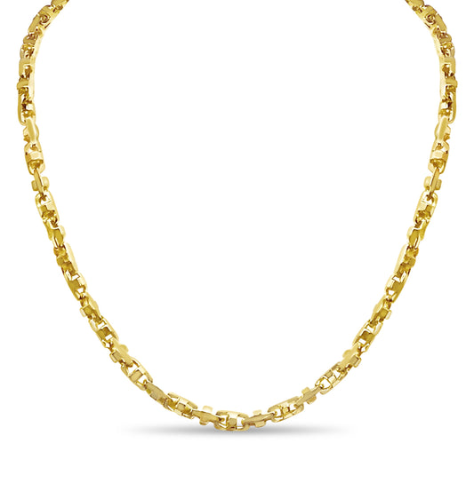 Handmade Solid Gold Anchor Mariner Necklace , 5mm