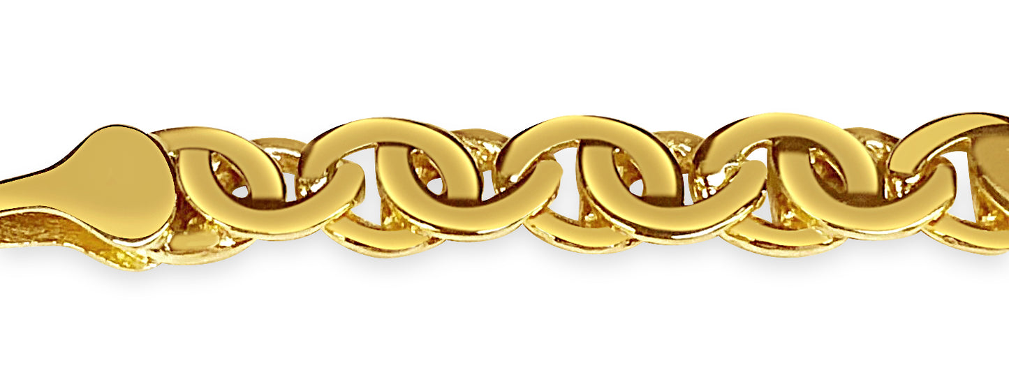 Handmade Solid Gold Tiger Eye Bracelet , 8mm