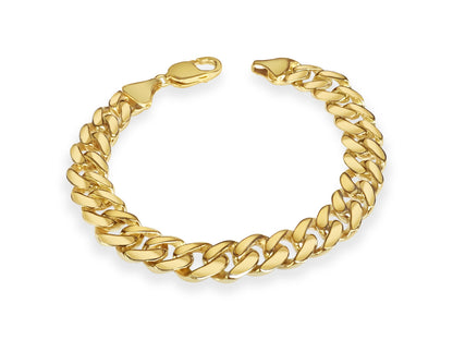 Handmade Solid Gold Curb Bracelet , 11mm