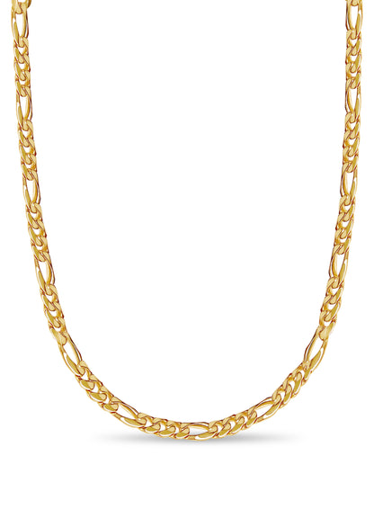 Handmade Solid Gold Figaro Necklace , 9mm