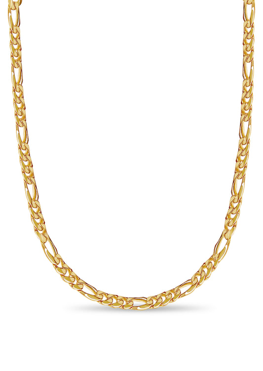 Handmade Solid Gold Figaro Necklace , 9mm