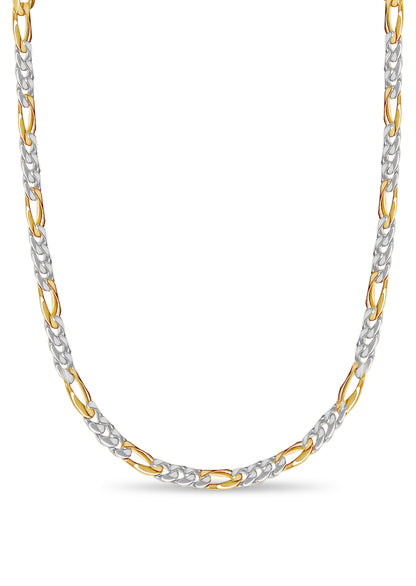 Handmade Solid Gold Figaro Necklace , 9mm