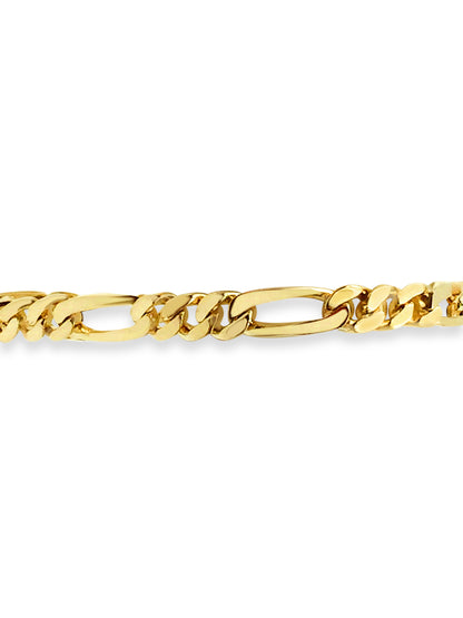 Handmade Solid Gold Figaro Bracelet , 7mm