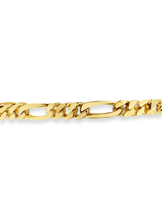 Handmade Solid Gold Figaro Bracelet , 7mm