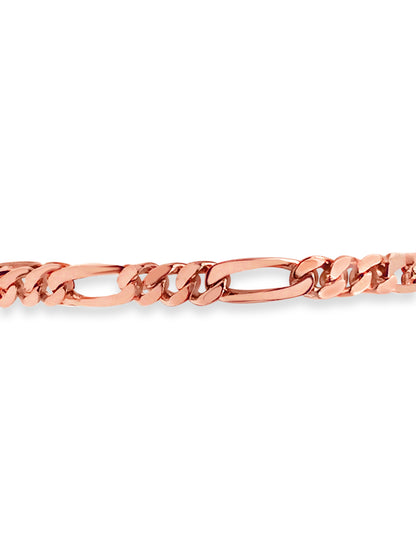 Handmade Solid Gold Figaro Bracelet , 7mm